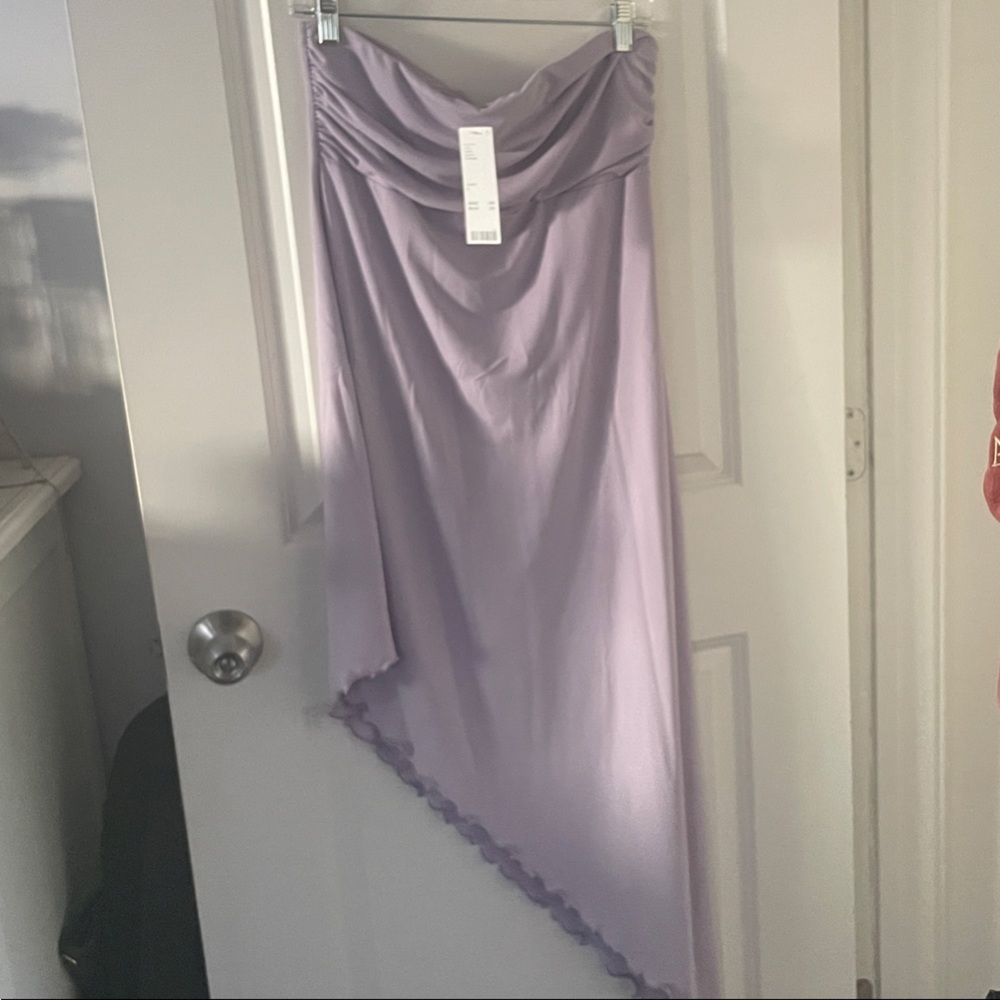 Lavender Dress with Ruffle Trim